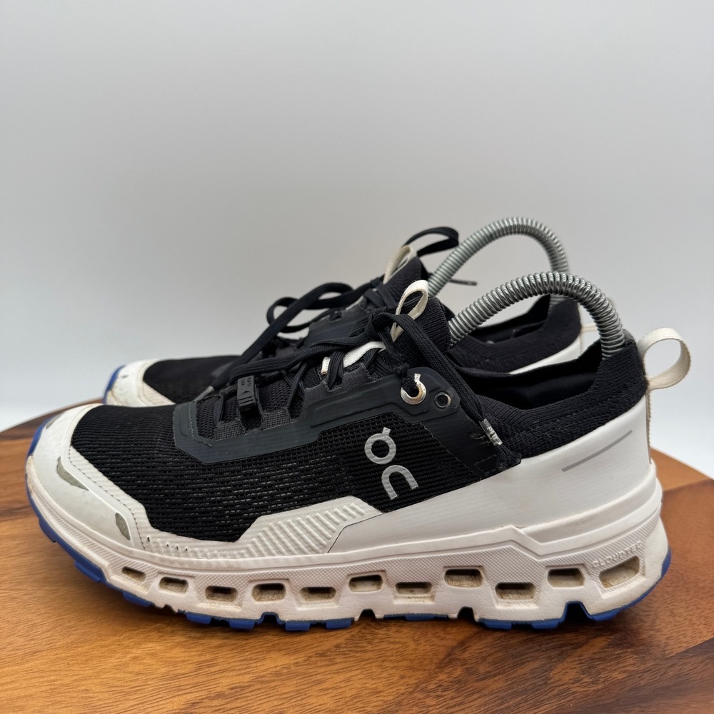 On Cloud Cloudultra 2 Hybrid Trail Running Shoes Womens 8 White Black Blue - Picture 5 of 10